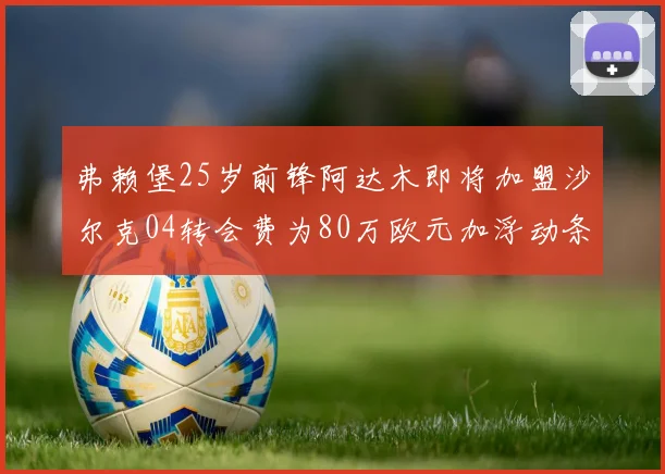 弗赖堡25岁前锋阿达木即将加盟沙尔克04转会费为80万欧元加浮动条件